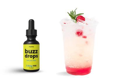 Try our decadent raspberry coconut cannabis mocktail