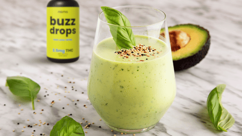 A creamy THC-infused spicy avocado mocktail