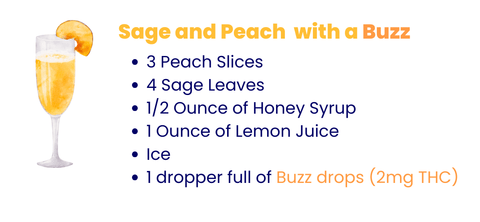 Craft a virgin sage and peach THC mocktail