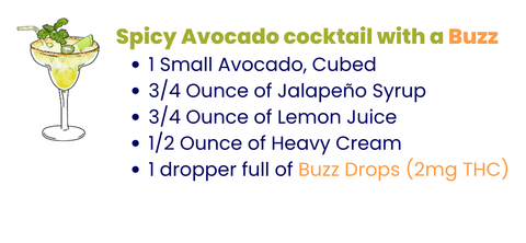 A creamy THC-infused spicy avocado mocktail