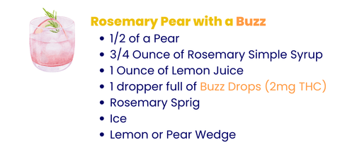 Indulge in our rosemary pear cannabis mocktail recipe