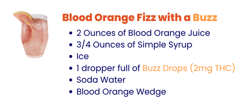 Try our sparkling blood orange THC mocktail recipe