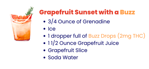 Craft a virgin grapefruit sunset drink with THC