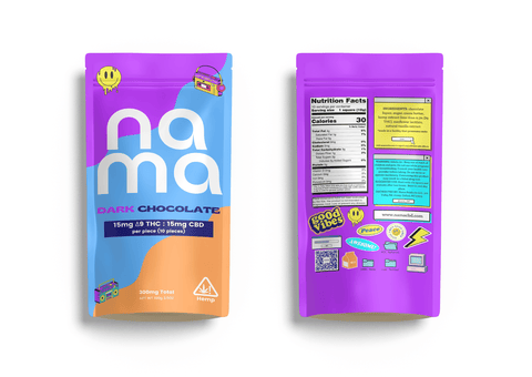 THC Dark Chocolate Bar with CBD