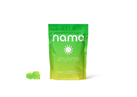 anytime gummies on white background with cbd gummies