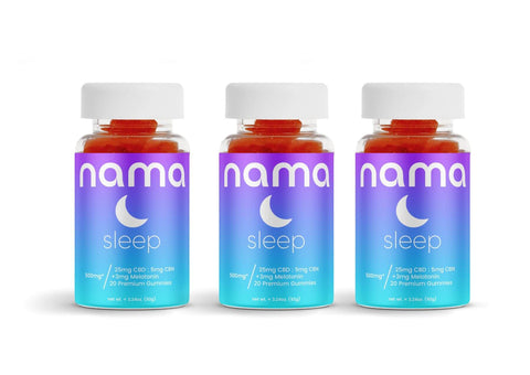 sleep gummies with cbd and melatonin in bottles on white background